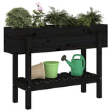 Vidaxx Pflanzgefäß erhöht 101x30x69 cm massives Kiefernholz schwarz