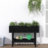 Vidaxx Pflanzgefäß erhöht 101x30x69 cm massives Kiefernholz schwarz