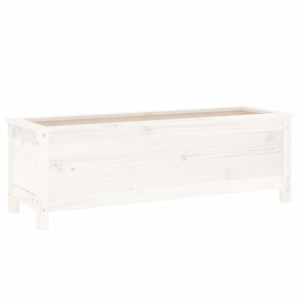 Vidaxx Pflanzgefäß erhöht 119,5x40x39 cm massives Kiefernholz weiß