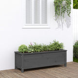 Vidaxx Pflanzgefäß erhöht 119,5x40x39 cm massives Kiefernholz grau