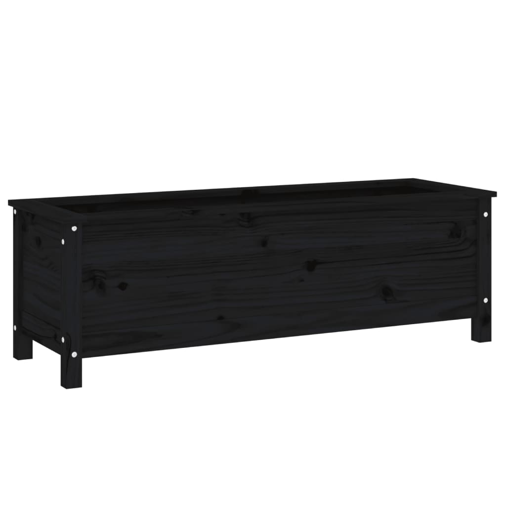 Vidaxx Pflanzgefäß erhöht 119,5x40x39 cm massives Kiefernholz schwarz