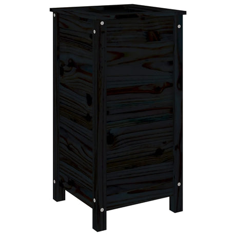 Vidaxx Pflanzgefäß 40x40x78 cm massives Kiefernholz schwarz