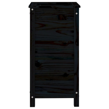 Vidaxx Pflanzgefäß 40x40x78 cm massives Kiefernholz schwarz