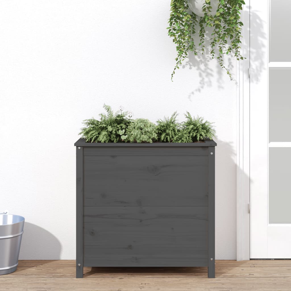 Vidaxx Pflanzgefäß 82,5x40x78 cm massives Kiefernholz grau