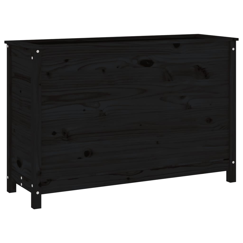 Vidaxx Pflanzgefäß erhöht 119,5x40x78 cm massives Kiefernholz schwarz
