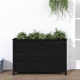 Vidaxx Pflanzgefäß erhöht 119,5x40x78 cm massives Kiefernholz schwarz