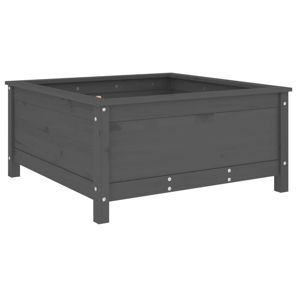 Vidaxx Pflanzgefäß 82,5x82,5x39 cm massives Kiefernholz grau