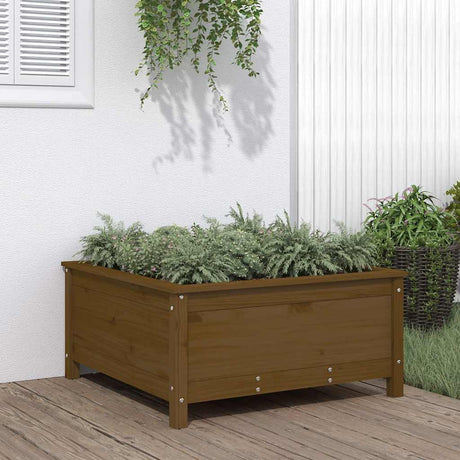 Vidaxx Pflanzgefäß 82,5x82,5x39 cm massives Kiefernholz honigbraun