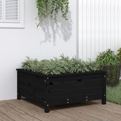 Vidaxx Pflanzgefäß 82,5x82,5x39 cm massives Kiefernholz schwarz