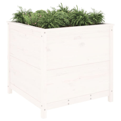 Vidaxx Pflanzgefäß 82,5x82,5x78 cm massives Kiefernholz weiß