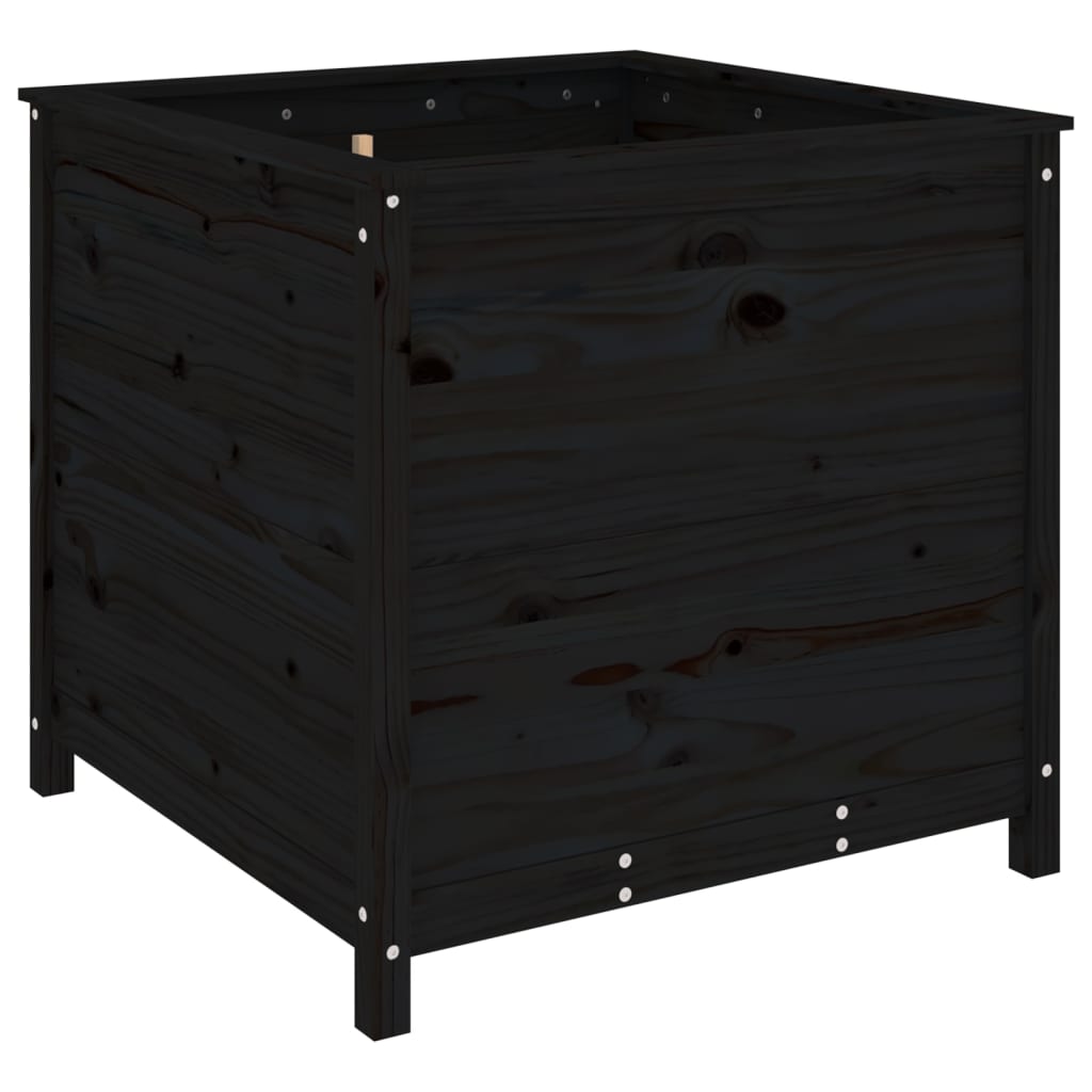 Vidaxx Pflanzgefäß 82,5x82,5x78 cm massives Kiefernholz schwarz