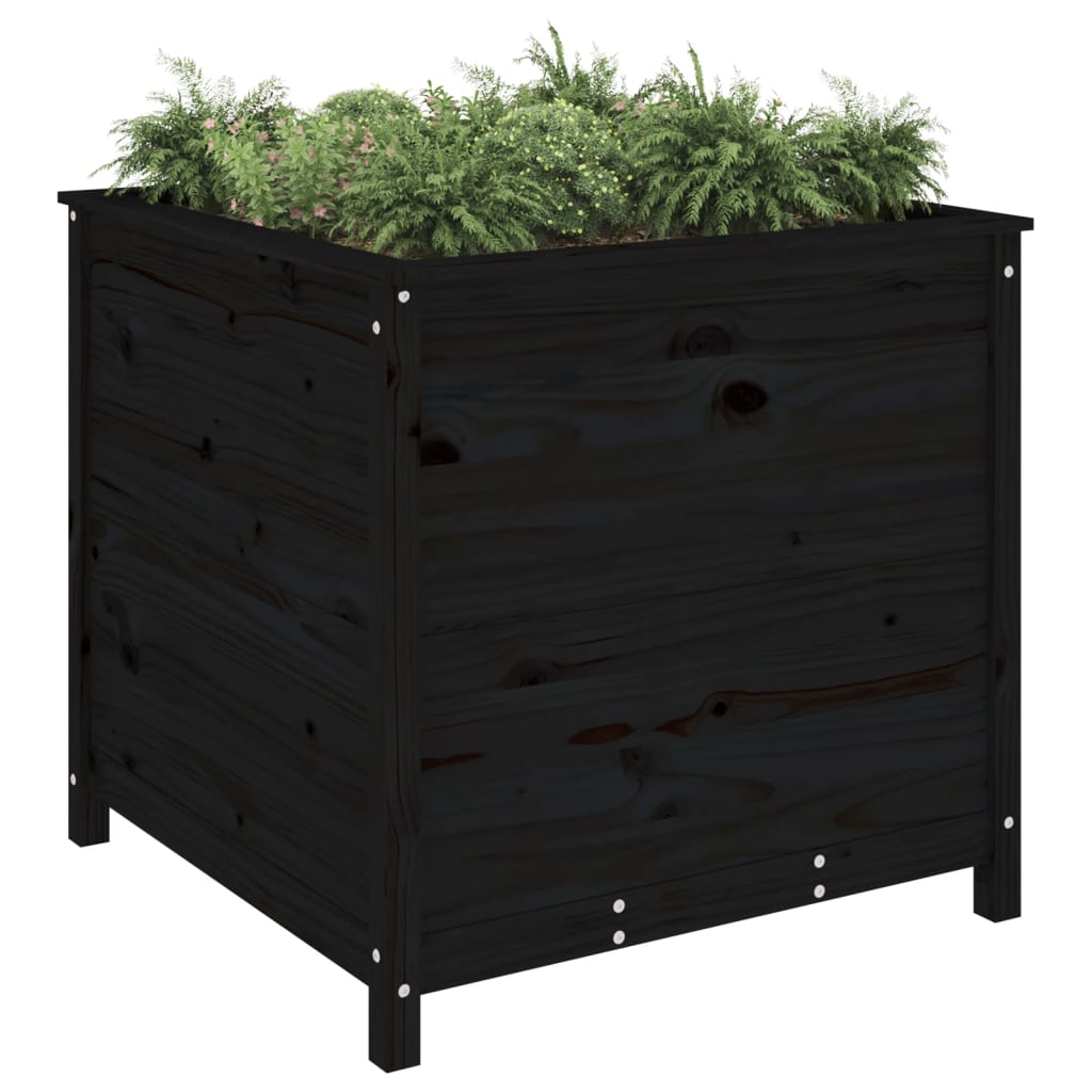 Vidaxx Pflanzgefäß 82,5x82,5x78 cm massives Kiefernholz schwarz