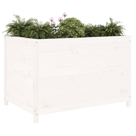 Vidaxx Pflanzgefäß erhöht 119,5x82,5x78 cm massives Kiefernholz weiß