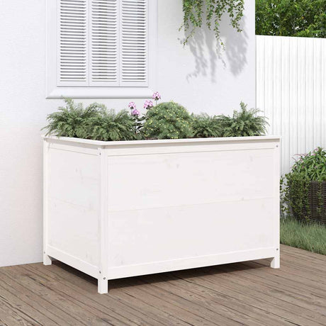 Vidaxx Pflanzgefäß erhöht 119,5x82,5x78 cm massives Kiefernholz weiß