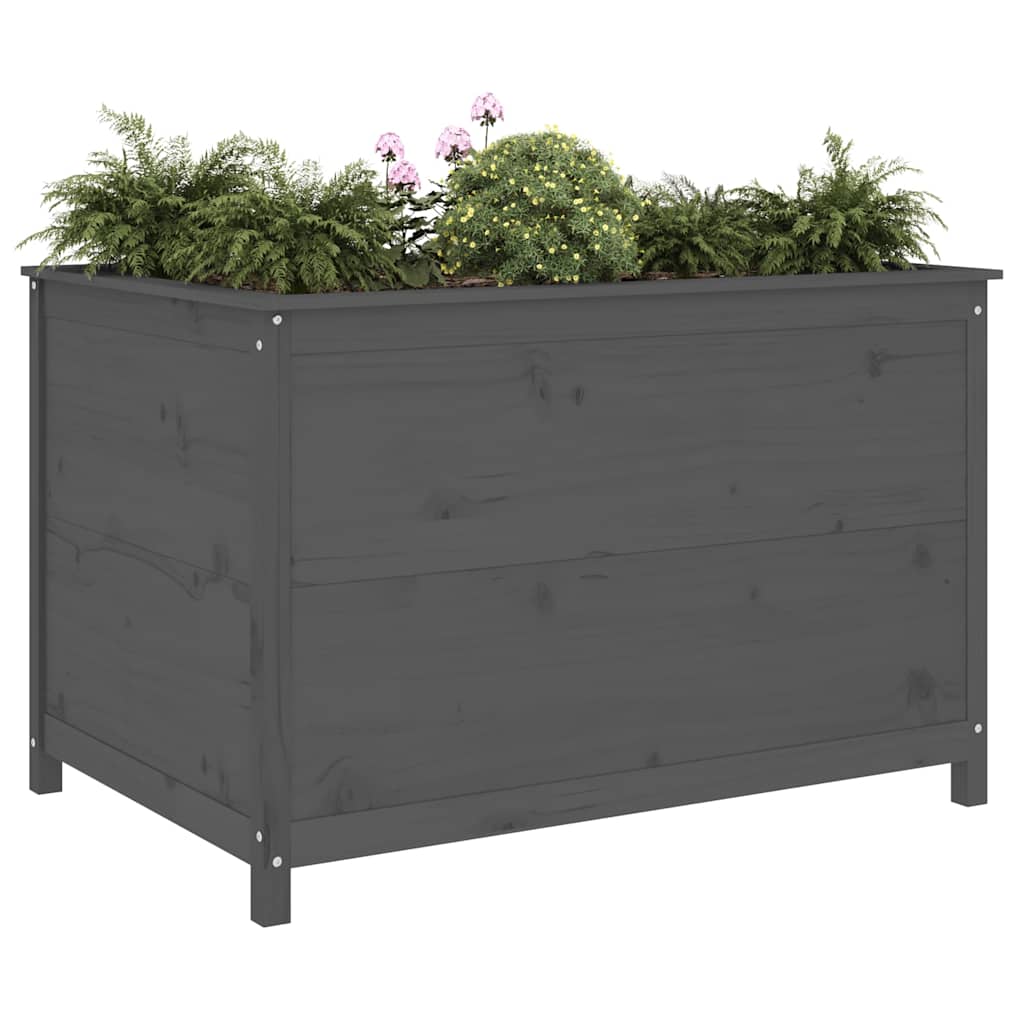 Vidaxx Pflanzgefäß erhöht 119,5x82,5x78 cm massives Kiefernholz grau