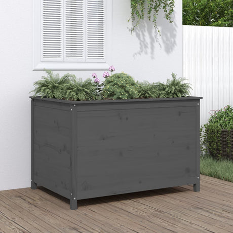 Vidaxx Pflanzgefäß erhöht 119,5x82,5x78 cm massives Kiefernholz grau