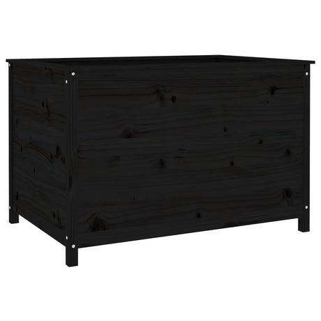 Vidaxx Pflanzgefäß erhöht 119,5x82,5x78 cm massives Kiefernholz schwarz
