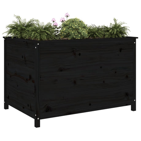 Vidaxx Pflanzgefäß erhöht 119,5x82,5x78 cm massives Kiefernholz schwarz