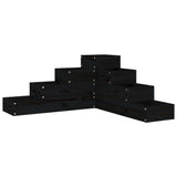 VidaXL Pflanzgefäß 4-stöckig 80,5x79x36 cm massives Kiefernholz schwarz