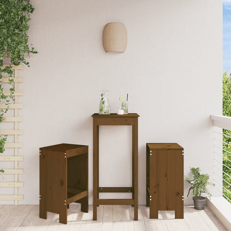 Vidaxl barkrukken 2 st 40x36x75 cm massief grenenhout honingbruin