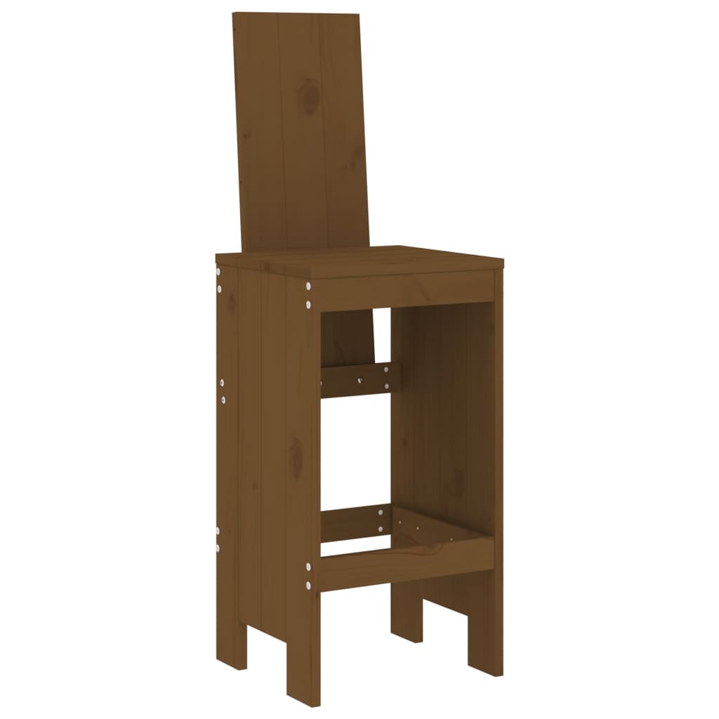 Vidaxl barkrukken 2 st 40x42x120 cm massief grenenhout honingbruin