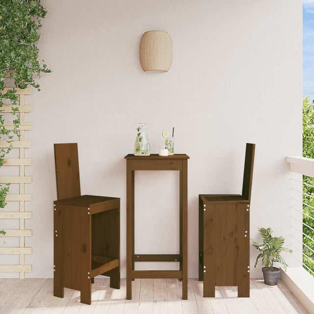 Vidaxl barkrukken 2 st 40x42x120 cm massief grenenhout honingbruin