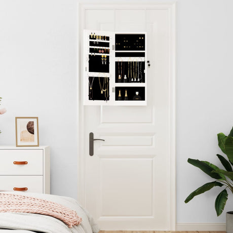 Vidaxx Schmuckschrank mit Spiegel zur Wandmontage 30x8,5x67 cm weiß