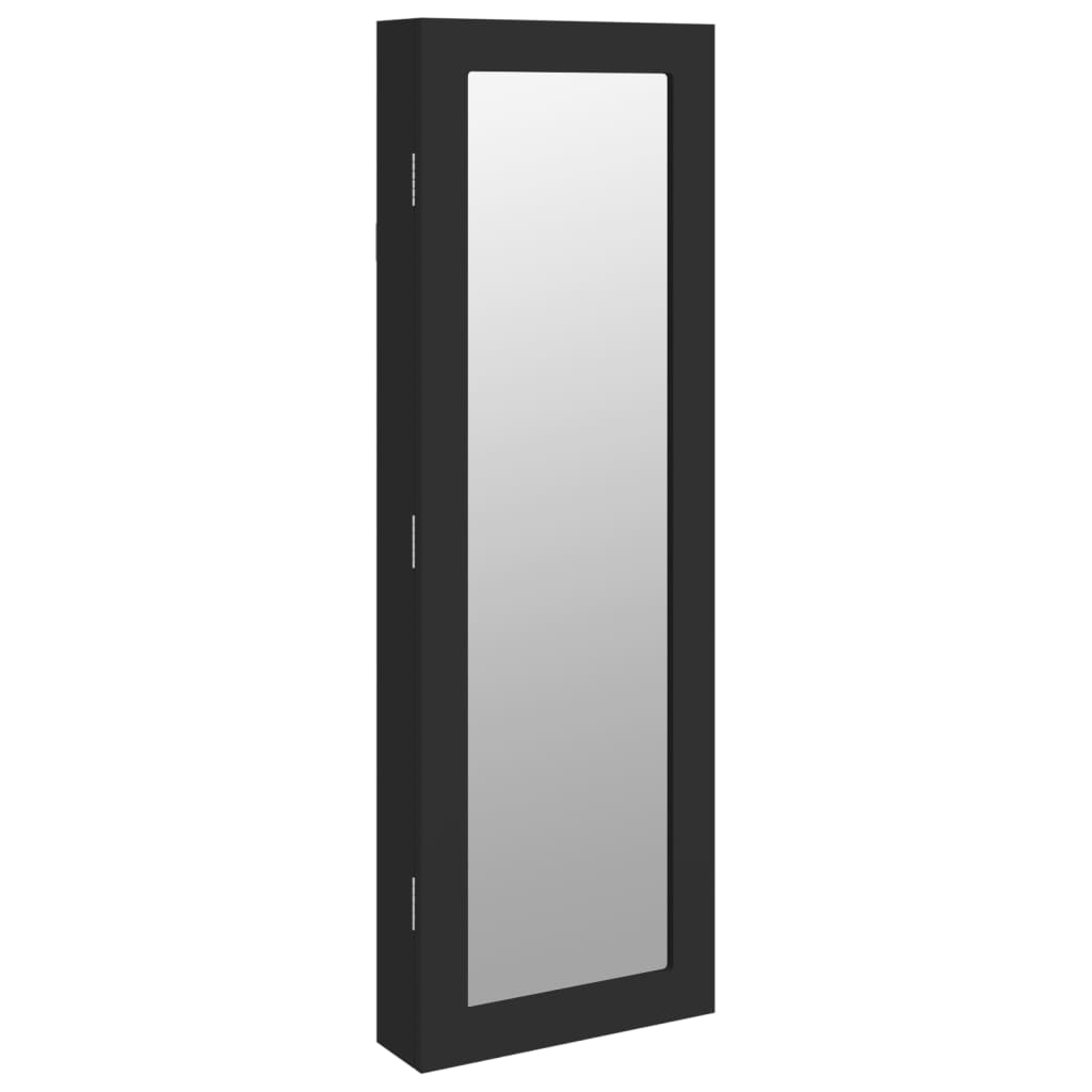 Vidaxx Schmuckschrank mit Spiegel zur Wandmontage 30x8,5x90 cm schwarz