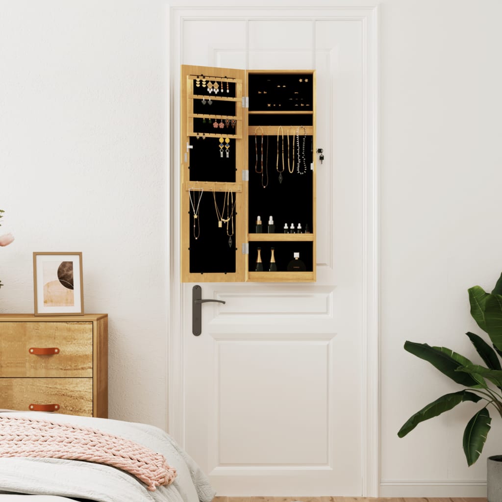 Vidaxx Schmuckschrank mit Spiegel zur Wandmontage 30x8,5x90 cm weiß