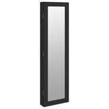 VidaXL Schmuckschrank mit Spiegel zur Wandmontage 30x8,5x106 cm schwarz