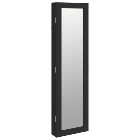 VidaXL Schmuckschrank mit Spiegel zur Wandmontage 30x8,5x106 cm schwarz