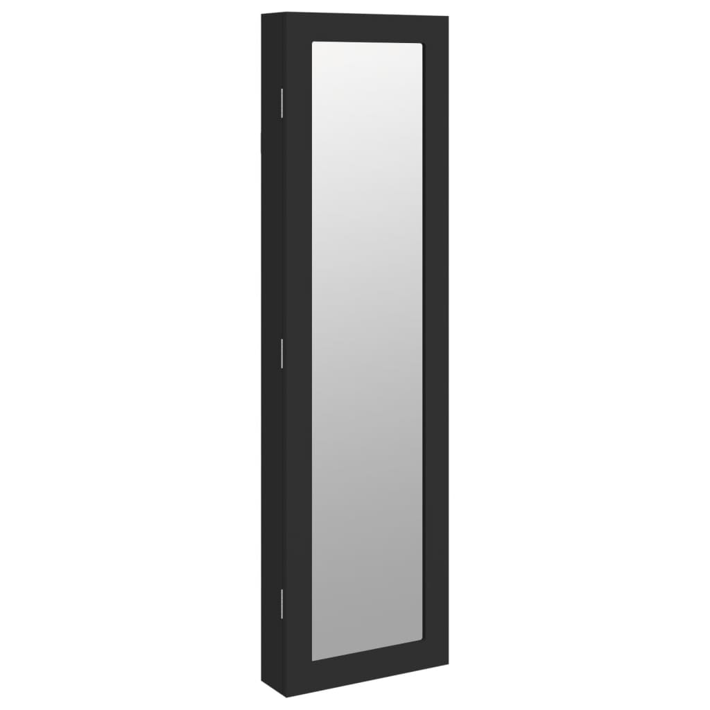 Vidaxx Schmuckschrank mit Spiegel zur Wandmontage 30x8,5x106 cm schwarz