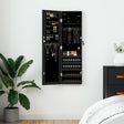 Vidaxx Schmuckschrank mit Spiegel zur Wandmontage 30x8,5x106 cm schwarz