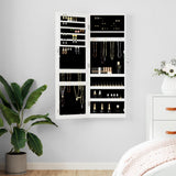 Vidaxx Schmuckschrank mit Spiegel zur Wandmontage 37,5x10x106 cm weiß