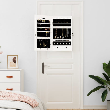 Vidaxx Schmuckschrank mit Spiegel zur Wandmontage 37,5x10x67 cm weiß