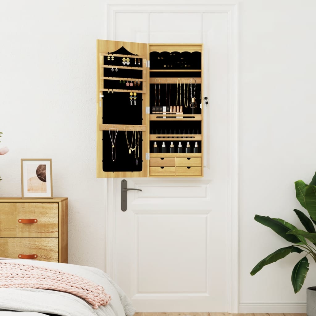 Vidaxx Schmuckschrank mit Spiegel zur Wandmontage 37,5x10x90 cm