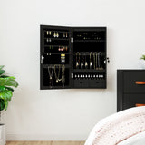 Vidaxx Schmuckschrank mit Spiegel und LED-Wandmontage in Schwarz