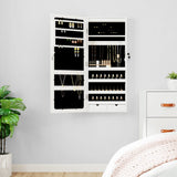 Vidaxx Schmuckschrank mit Spiegel und LED-Wandmontage weiß