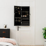 Vidaxx Schmuckschrank mit Spiegel und LED-Wandmontage in Schwarz