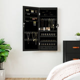 Vidaxx Schmuckschrank mit Spiegel und LED-Wandmontage in Schwarz