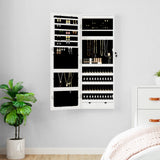 Vidaxx Schmuckschrank mit Spiegel und LED-Wandmontage weiß