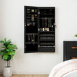 Vidaxx Schmuckschrank mit Spiegel und LED-Wandmontage in Schwarz