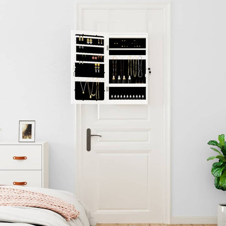 Vidaxx Schmuckschrank mit Spiegel und LED-Wandmontage weiß