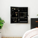 Vidaxx Schmuckschrank mit Spiegel und LED-Wandmontage in Schwarz