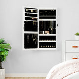 Vidaxx Schmuckschrank mit Spiegel und LED-Wandmontage weiß