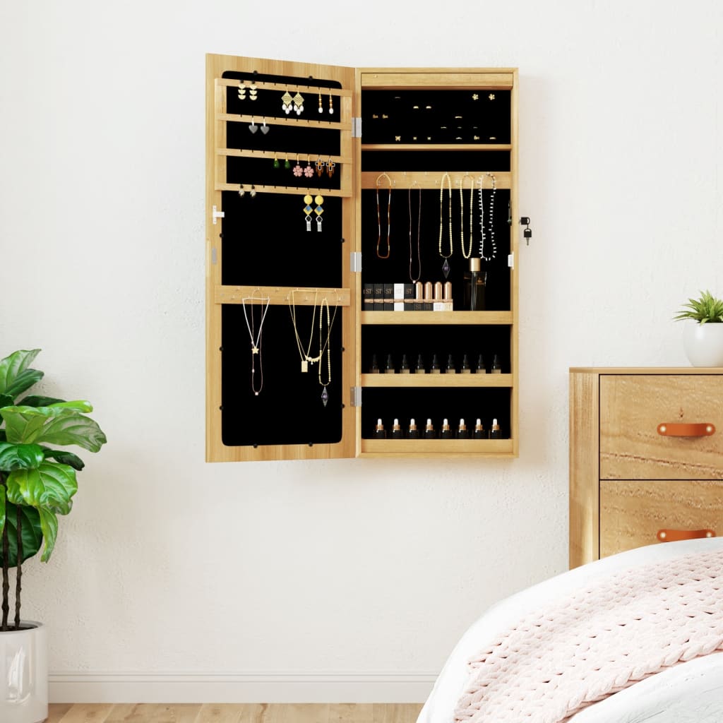 Vidaxx Schmuckschrank mit Spiegel und LED-Wandmontage