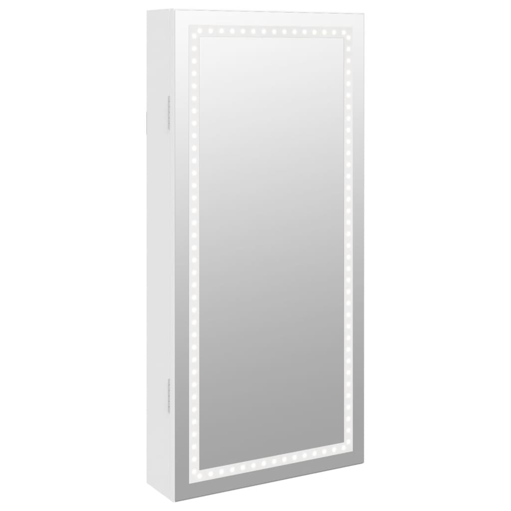 Vidaxx Schmuckschrank mit Spiegel und LED-Wandmontage weiß