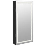 Vidaxx Schmuckschrank mit Spiegel und LED-Wandmontage in Schwarz