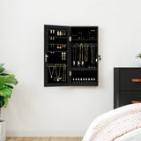 Vidaxx Schmuckschrank mit Spiegel und LED-Wandmontage in Schwarz