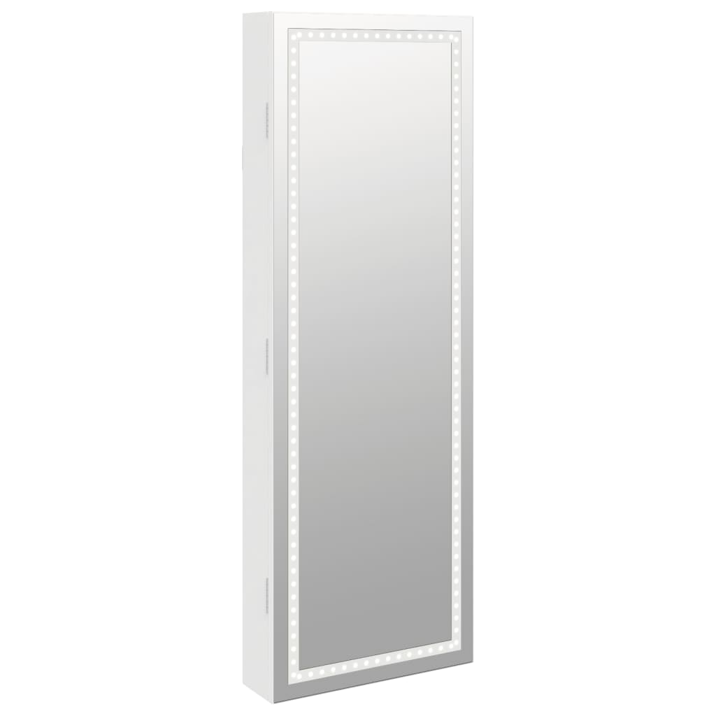 Vidaxx Schmuckschrank mit Spiegel und LED-Wandmontage weiß
